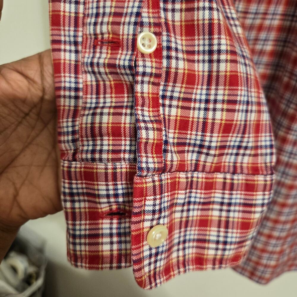 Ralph Lauren Blake Red Plaid Button Down Big and Tall Large Long Sleeve Shirt - Picture 5 of 8
